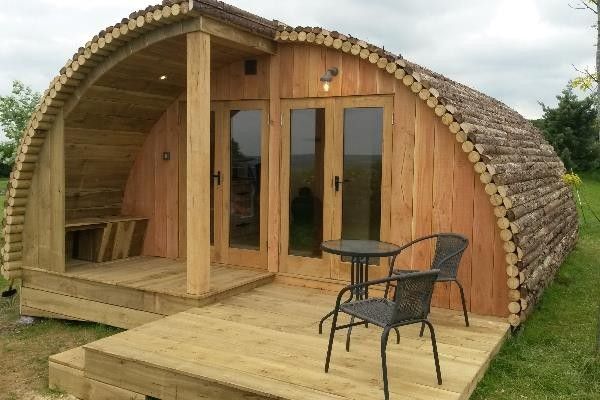 Wooden arch structure in garden