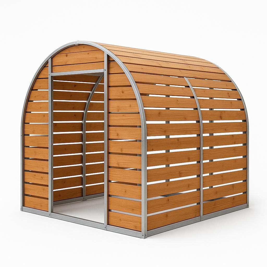 Small wooden greenhouse